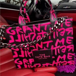 Marc Jacobs Graffiti Pink and Black Tote